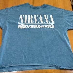 Nirvana nevermind blue t shirt with